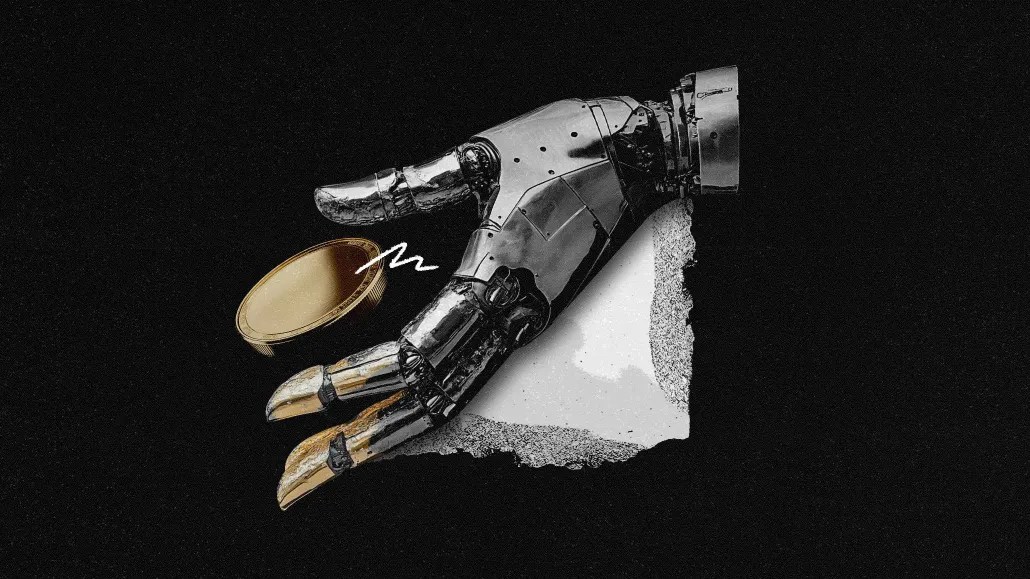 Digiday 原文配圖：機械手與金色圓環