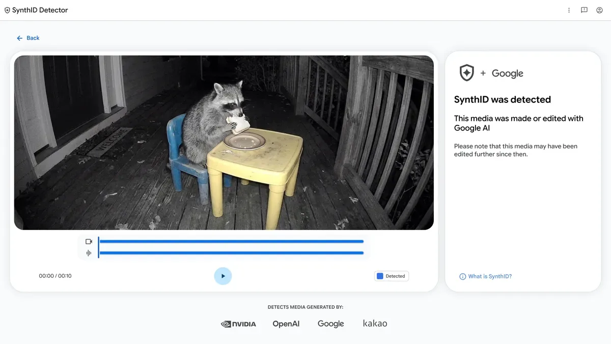 Google 開放 SynthID 媒體檢測｜資料來源原圖